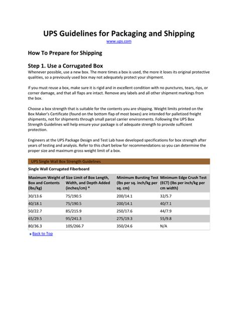 ups peanut packaging guidelines